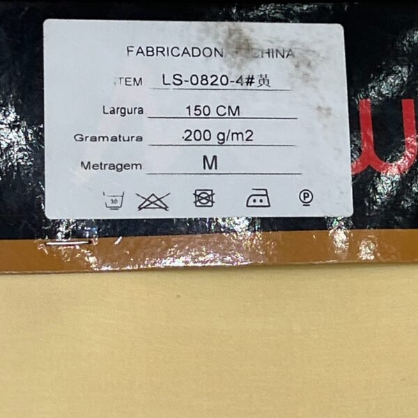 Tecido Alfaiataria Luis Twill Amarelo Manteiga Gramatura 200g/m² - Image 3