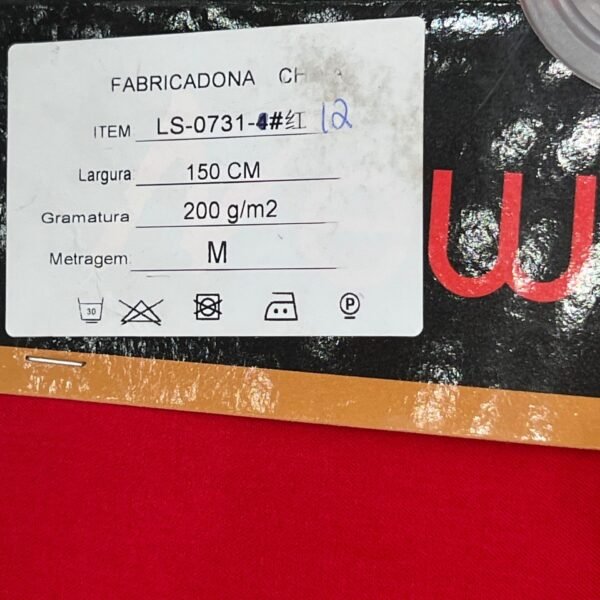 Tecido Alfaiataria Luis Twill Vermelho  Gramatura 200g/m² - Image 3