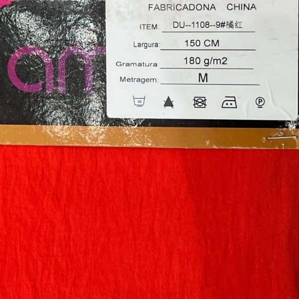 Tecido Duna Liso Alaranjado 180g/m² - Image 3